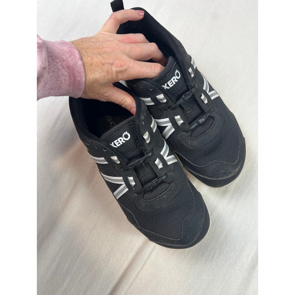 Xero Shoes Prio Womens 10 Black White Barefoot Minimalist Running Sneakers FW23
